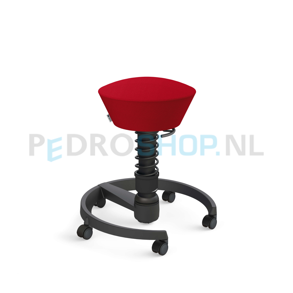 Aeris Swopper zwart frame op wielen, wolmix, rood