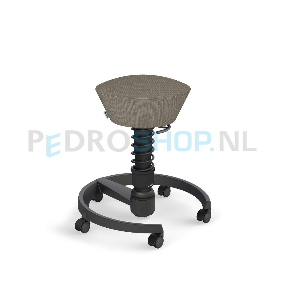 Aeris Swopper Swopper zwart frame op wielen, gerecycled polyester, beige gemêleerd
